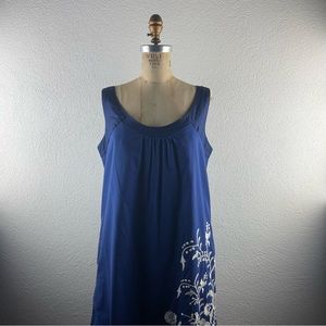 Anthropologie l 8 Floreat Missouri Primrose Navy Exotic Floral Embroidered Dress